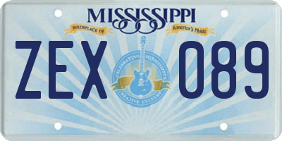 MS license plate ZEX089