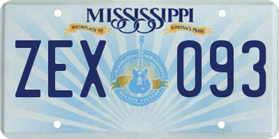 MS license plate ZEX093