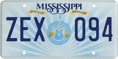 MS license plate ZEX094