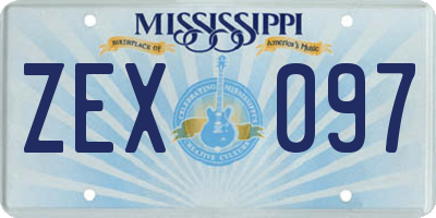MS license plate ZEX097