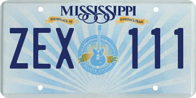 MS license plate ZEX111