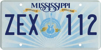 MS license plate ZEX112