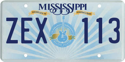MS license plate ZEX113