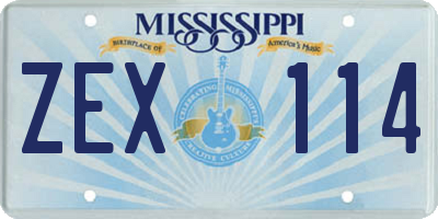 MS license plate ZEX114