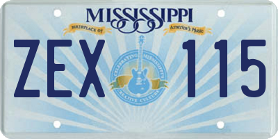 MS license plate ZEX115