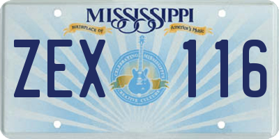 MS license plate ZEX116