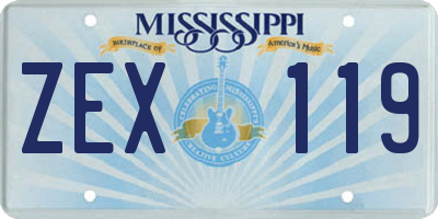MS license plate ZEX119