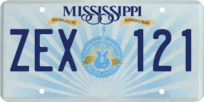 MS license plate ZEX121