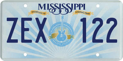 MS license plate ZEX122