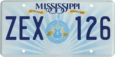MS license plate ZEX126
