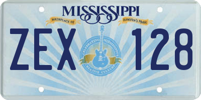 MS license plate ZEX128