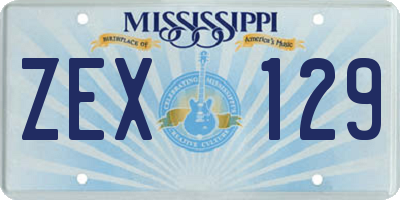 MS license plate ZEX129