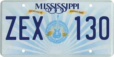 MS license plate ZEX130