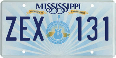 MS license plate ZEX131