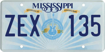 MS license plate ZEX135