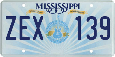 MS license plate ZEX139