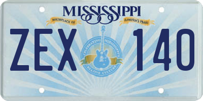 MS license plate ZEX140
