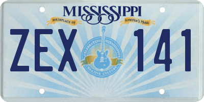 MS license plate ZEX141