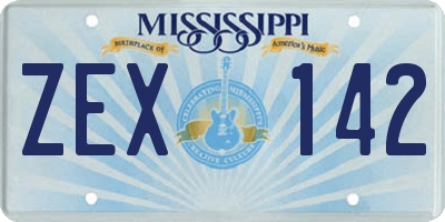 MS license plate ZEX142