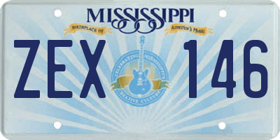 MS license plate ZEX146
