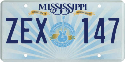 MS license plate ZEX147