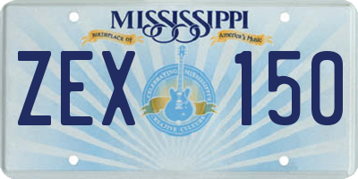 MS license plate ZEX150