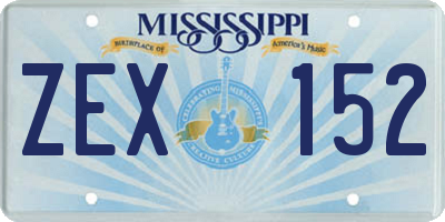 MS license plate ZEX152