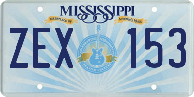 MS license plate ZEX153