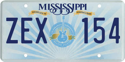 MS license plate ZEX154