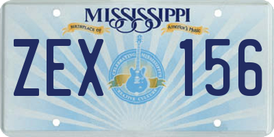 MS license plate ZEX156