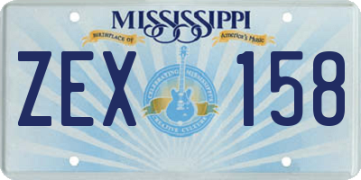 MS license plate ZEX158