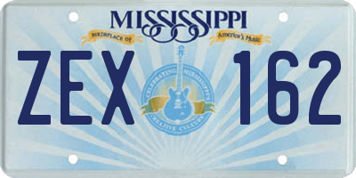 MS license plate ZEX162