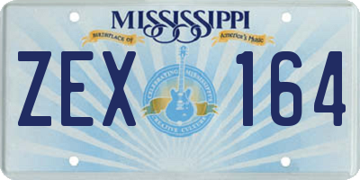 MS license plate ZEX164