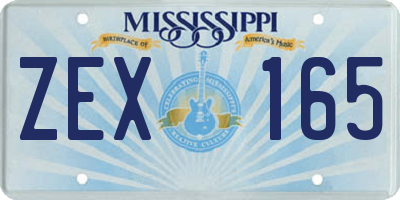 MS license plate ZEX165