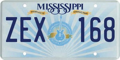 MS license plate ZEX168