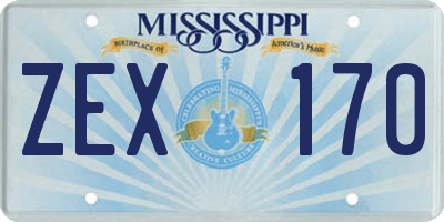 MS license plate ZEX170