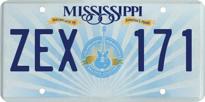 MS license plate ZEX171