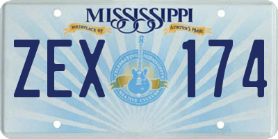 MS license plate ZEX174