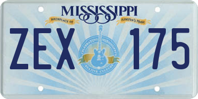 MS license plate ZEX175