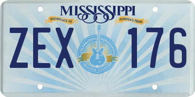 MS license plate ZEX176