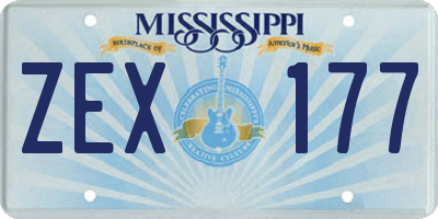 MS license plate ZEX177