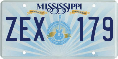 MS license plate ZEX179