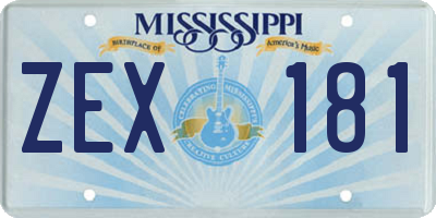MS license plate ZEX181