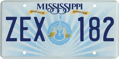 MS license plate ZEX182