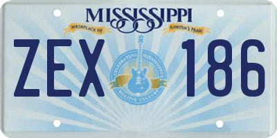 MS license plate ZEX186