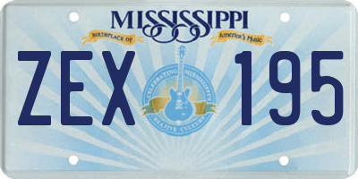 MS license plate ZEX195