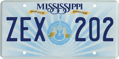 MS license plate ZEX202