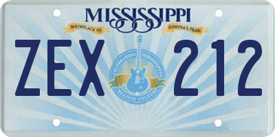 MS license plate ZEX212