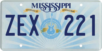 MS license plate ZEX221