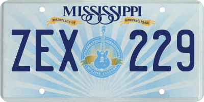MS license plate ZEX229